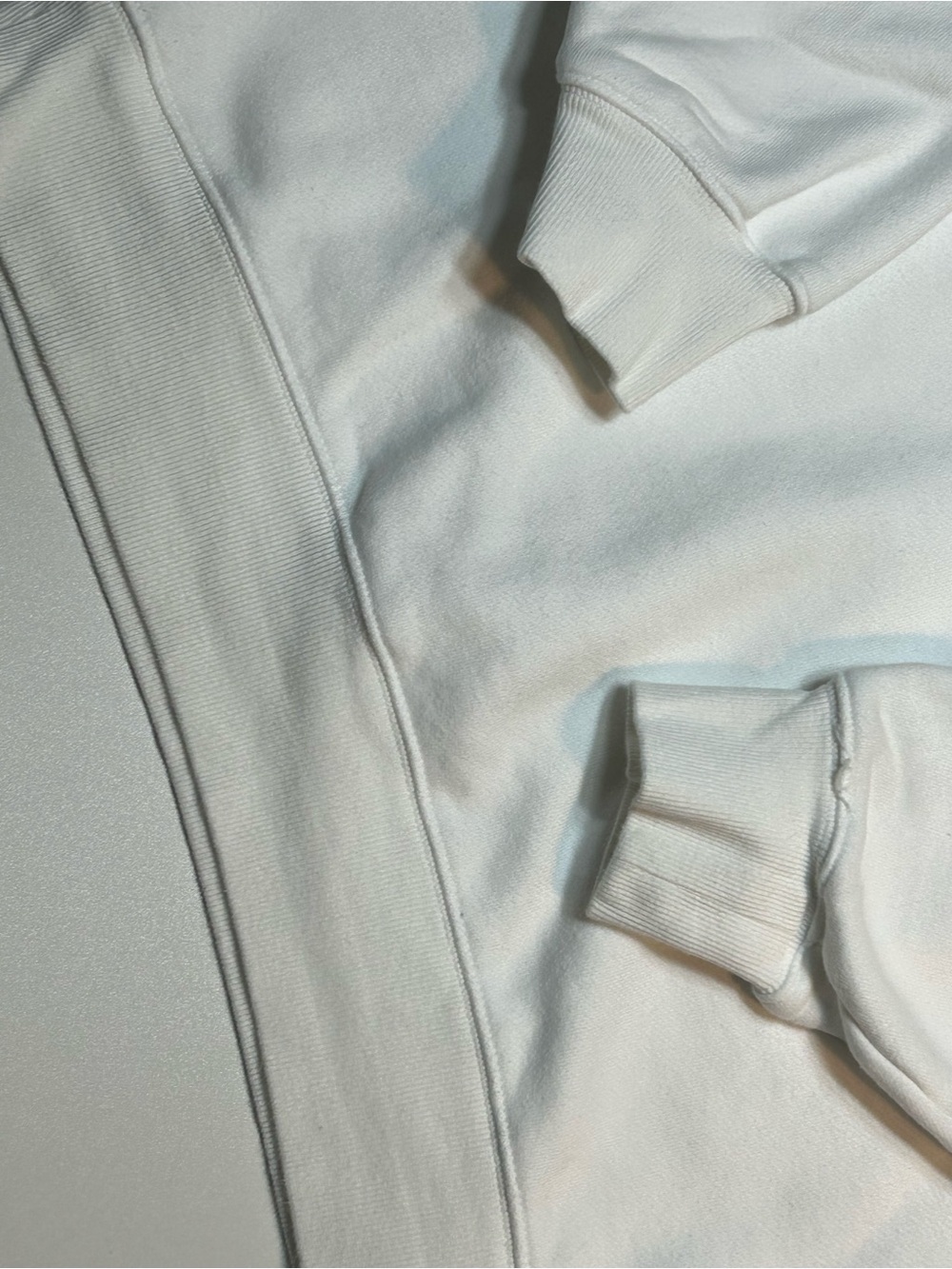 Aritzia Tna Cozy Fleece Boyfriend Polo Pullover Sweatshirt White - Picture 2 of 9